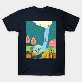 Kayak and the waterfall forest T-Shirt